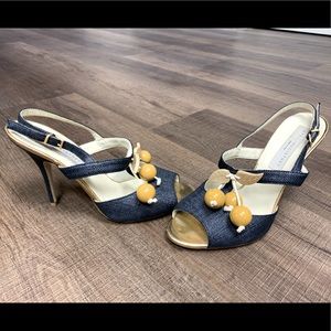 Stella McCartney T Strap Denim Sandals size 9